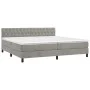 Box spring bed with light gray velvet mattress 200x200 cm by vidaXL, Beds and slatted bases - Ref: Foro24-3141503, Price: 554...
