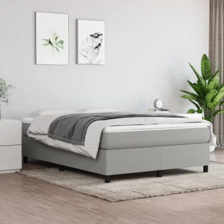 Box spring bed with light gray fabric mattress 140x200 cm by vidaXL, Beds and slatted bases - Ref: Foro24-3144423, Price: 373...