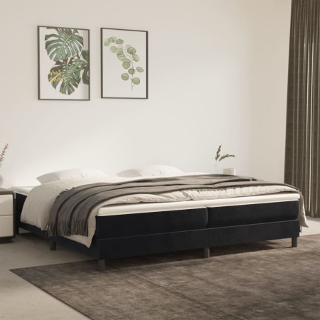 Box spring bed with black velvet mattress 200x200 cm by vidaXL, Beds and slatted bases - Ref: Foro24-3144353, Price: 510,93 €...