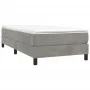 Box spring bed with light gray velvet mattress 100x200 cm by vidaXL, Beds and slatted bases - Ref: Foro24-3144315, Price: 266...