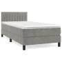Box spring bed with light gray velvet mattress 90x190 cm by vidaXL, Beds and slatted bases - Ref: Foro24-3141401, Price: 283,...