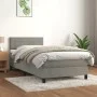 Box spring bed with light gray velvet mattress 100x200 cm by vidaXL, Beds and slatted bases - Ref: Foro24-3141347, Price: 295...