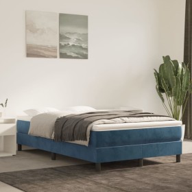 Box spring bed with dark blue velvet mattress 120x200 cm by vidaXL, Beds and slatted bases - Ref: Foro24-3144325, Price: 343,...