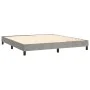 Box spring bed with light gray velvet mattress 160x200 cm by vidaXL, Beds and slatted bases - Ref: Foro24-3141431, Price: 484...