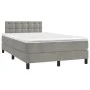 Box spring bed with light gray velvet mattress 120x200 cm by vidaXL, Beds and slatted bases - Ref: Foro24-3141533, Price: 376...