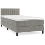 Box spring bed with light gray velvet mattress 90x190 cm by vidaXL, Beds and slatted bases - Ref: Foro24-3141395, Price: 291,...