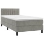 Box spring bed with light gray velvet mattress 90x190 cm by vidaXL, Beds and slatted bases - Ref: Foro24-3141395, Price: 291,...