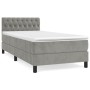 Box spring bed with light gray velvet mattress 90x190 cm by vidaXL, Beds and slatted bases - Ref: Foro24-3141461, Price: 300,...