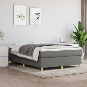 Box spring bed with dark gray fabric mattress 140x190 cm by vidaXL, Beds and slatted bases - Ref: Foro24-3144515, Price: 427,...
