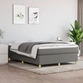 Box spring bed with dark gray fabric mattress 140x190 cm by vidaXL, Beds and slatted bases - Ref: Foro24-3144515, Price: 411,...