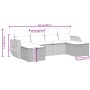Set de sofás de jardín 6 pzas y cojines ratán sintético gris