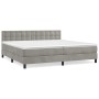 Box spring bed with light gray velvet mattress 200x200 cm by vidaXL, Beds and slatted bases - Ref: Foro24-3141563, Price: 541...