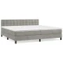 Boxspringbett mit hellgrauer Samtmatratze 200x200 cm von vidaXL, Betten und Lattenroste - Ref: Foro24-3141563, Preis: 550,59 ...