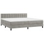 Box spring bed with light gray velvet mattress 200x200 cm by vidaXL, Beds and slatted bases - Ref: Foro24-3141563, Price: 541...