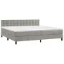 Boxspringbett mit hellgrauer Samtmatratze 200x200 cm von vidaXL, Betten und Lattenroste - Ref: Foro24-3141563, Preis: 550,59 ...