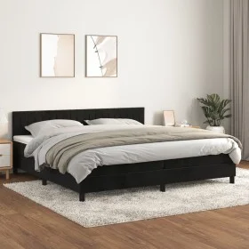 Box spring bed with black velvet mattress 200x200 cm by vidaXL, Beds and slatted bases - Ref: Foro24-3141445, Price: 567,83 €...