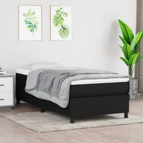 Box spring bed with black fabric mattress 100x200 cm by vidaXL, Beds and slatted bases - Ref: Foro24-3144401, Price: 278,68 €...