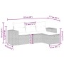 Set de sofás de jardín 4 pzas y cojines ratán sintético gris