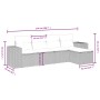 Set de muebles de jardín 5 pzas y cojines ratán sintético negro