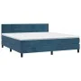 Box spring bed with dark blue velvet mattress 180x200 cm by vidaXL, Beds and slatted bases - Ref: Foro24-3141321, Price: 561,...