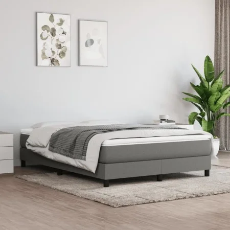 Box spring bed with dark gray fabric mattress 140x190 cm by vidaXL, Beds and slatted bases - Ref: Foro24-3144070, Price: 414,...