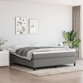 Cama box spring con colchón tela gris oscuro 160x200 cm de vidaXL, Camas y somieres - Ref: Foro24-3144432, Precio: 458,36 €, ...
