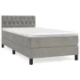 Cama box spring con colchón terciopelo gris claro 90x190 cm de vidaXL, Camas y somieres - Ref: Foro24-3141455, Precio: 288,56...