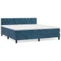 Box spring bed with dark blue velvet mattress 160x200 cm by vidaXL, Beds and slatted bases - Ref: Foro24-3141495, Price: 500,...