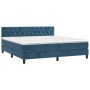Box spring bed with dark blue velvet mattress 160x200 cm by vidaXL, Beds and slatted bases - Ref: Foro24-3141495, Price: 493,...