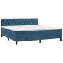 Box spring bed with dark blue velvet mattress 160x200 cm by vidaXL, Beds and slatted bases - Ref: Foro24-3141495, Price: 500,...