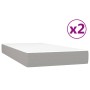 Cama box spring con colchón tela gris claro 200x200 cm de vidaXL, Camas y somieres - Ref: Foro24-3144447, Precio: 586,72 €, D...