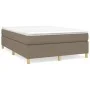 Box spring bed with taupe gray fabric mattress 140x200 cm by vidaXL, Beds and slatted bases - Ref: Foro24-3144526, Price: 411...