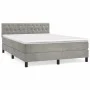 Cama box spring con colchón terciopelo gris claro 140x200 cm de vidaXL, Camas y somieres - Ref: Foro24-3141485, Precio: 459,5...