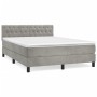 Cama box spring con colchón terciopelo gris claro 140x200 cm de vidaXL, Camas y somieres - Ref: Foro24-3141485, Precio: 458,3...