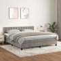 Boxspringbett mit hellgrauer Samtmatratze 160x200 cm von vidaXL, Betten und Lattenroste - Ref: Foro24-3141551, Preis: 482,83 ...