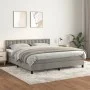 Boxspringbett mit hellgrauer Samtmatratze 160x200 cm von vidaXL, Betten und Lattenroste - Ref: Foro24-3141551, Preis: 473,42 ...