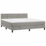 Box spring bed with light gray velvet mattress 160x200 cm by vidaXL, Beds and slatted bases - Ref: Foro24-3141551, Price: 487...
