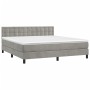 Boxspringbett mit hellgrauer Samtmatratze 160x200 cm von vidaXL, Betten und Lattenroste - Ref: Foro24-3141551, Preis: 482,83 ...