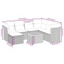 Set de sofás de jardín 8 pzas y cojines ratán sintético gris
