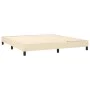 Box spring bed with cream fabric mattress 160x200 cm by vidaXL, Beds and slatted bases - Ref: Foro24-3144090, Price: 440,91 €...