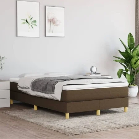 Box spring bed with dark brown fabric mattress 120x200 cm by vidaXL, Beds and slatted bases - Ref: Foro24-3144162, Price: 335...