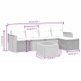 Set de muebles de jardín 6 pzas y cojines ratán sintético gris