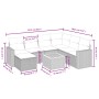 Set de sofás de jardín 8 pzas y cojines ratán sintético gris