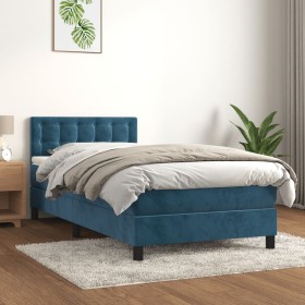 Boxspringbett mit dunkelblauer Samtmatratze 90x200 cm von vidaXL, Betten und Lattenroste - Ref: Foro24-3141525, Preis: 306,34...