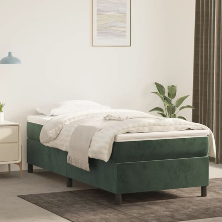 Cama box spring con colchón terciopelo verde oscuro 80x200 cm de vidaXL, Camas y somieres - Ref: Foro24-3144648, Precio: 244,...