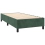 Cama box spring con colchón terciopelo verde oscuro 80x200 cm