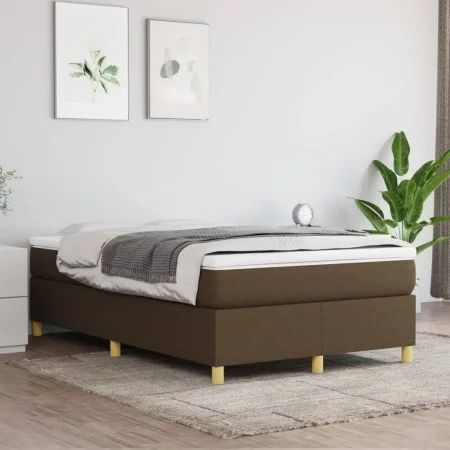 Box spring bed with dark brown fabric mattress 120x200 cm by vidaXL, Beds and slatted bases - Ref: Foro24-3144509, Price: 330...