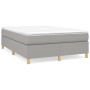 Box spring bed with light gray fabric mattress 140x200 cm by vidaXL, Beds and slatted bases - Ref: Foro24-3144522, Price: 397...