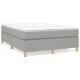 Box spring bed with light gray fabric mattress 140x200 cm by vidaXL, Beds and slatted bases - Ref: Foro24-3144522, Price: 389...