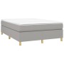 Box spring bed with light gray fabric mattress 140x200 cm by vidaXL, Beds and slatted bases - Ref: Foro24-3144522, Price: 397...